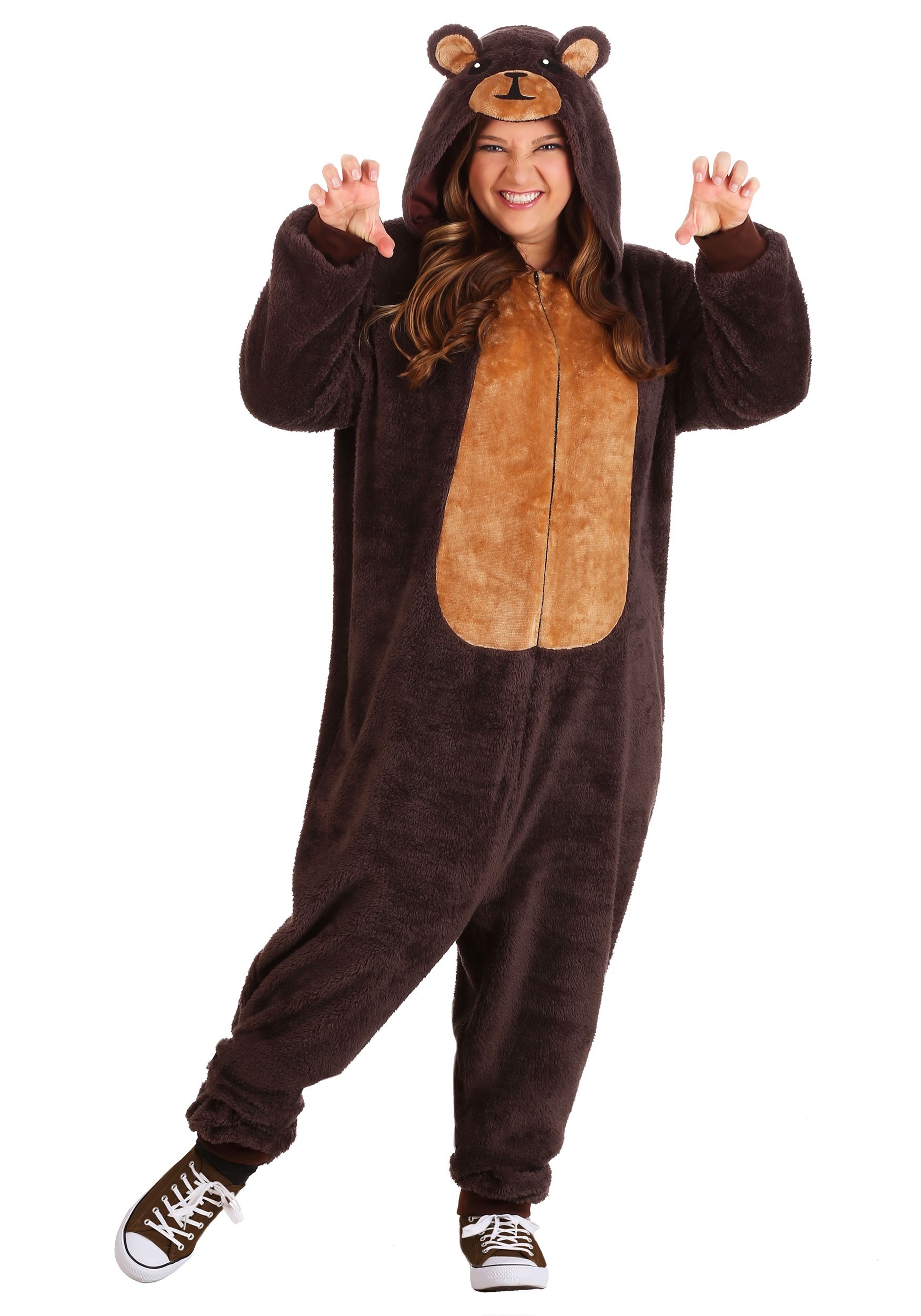 Plus Jumpsuit Costume Brown Bear
