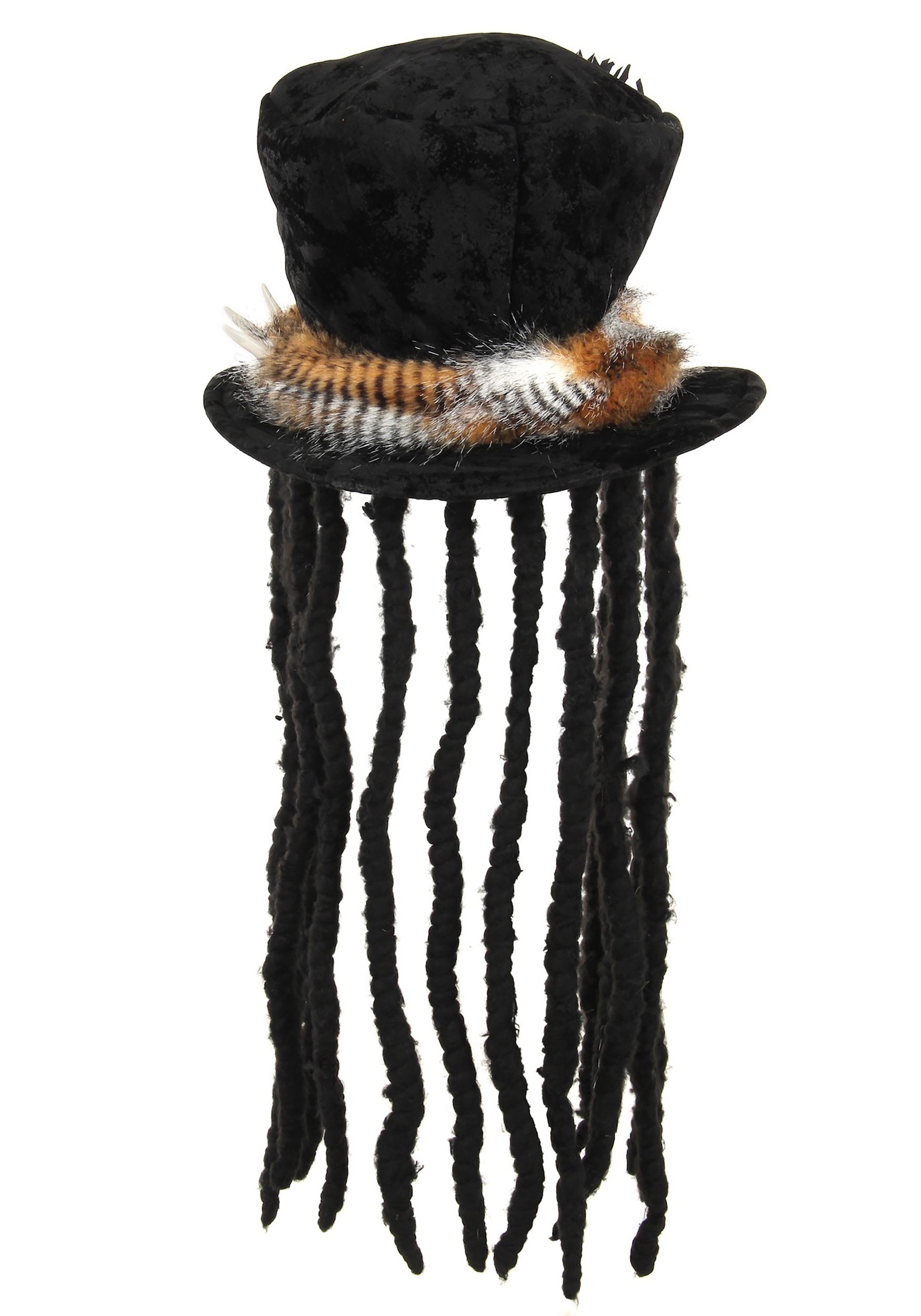 Adult Witch Doctor Fancy Dress Costume Hat With Dreadlocks