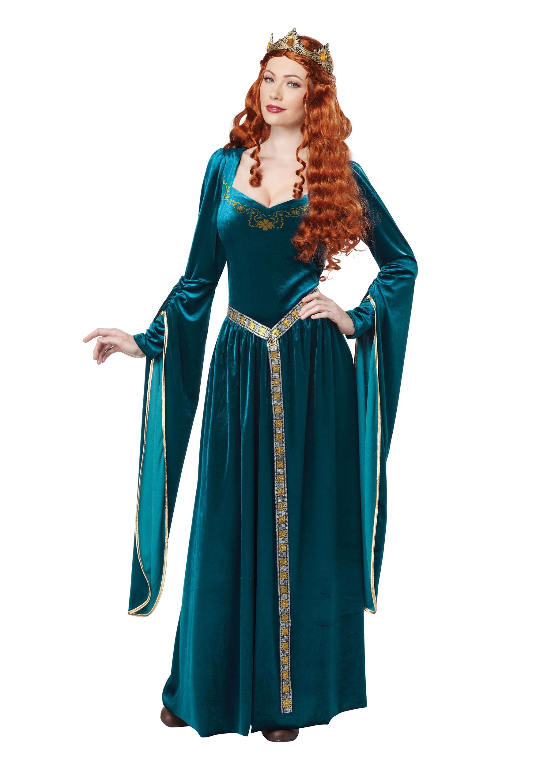 Lady Guinevere Women's Teal Fancy Dress Costume