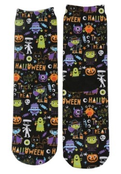 Halloween Monsters Adult Crew Cut Socks
