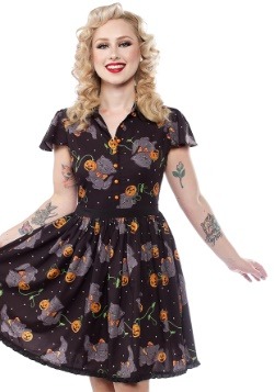 Sourpuss Feline Spooky Halloween Lydia Dress