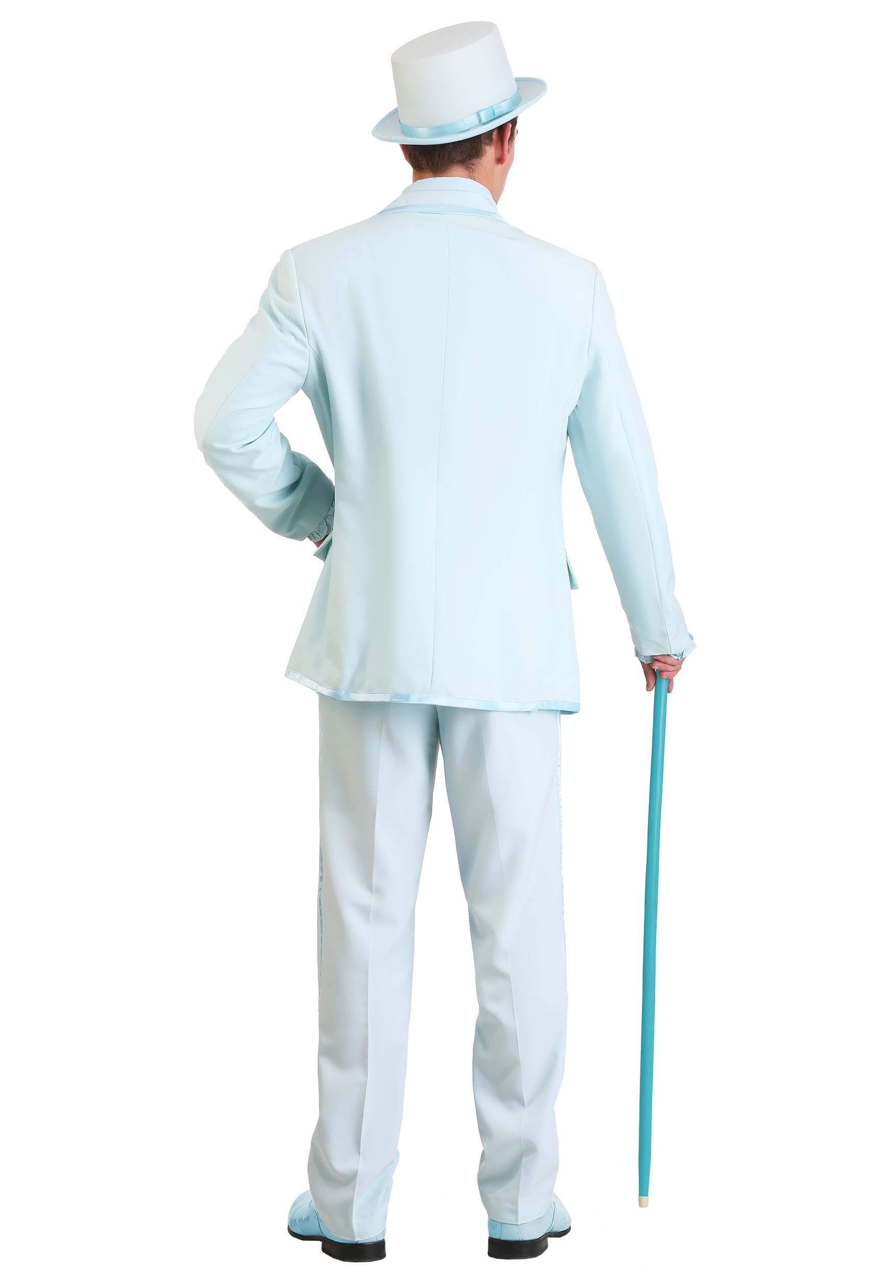 Powder Blue Tuxedo Adult Fancy Dress Costume