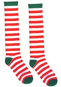 White and Red Striped Adult Socks