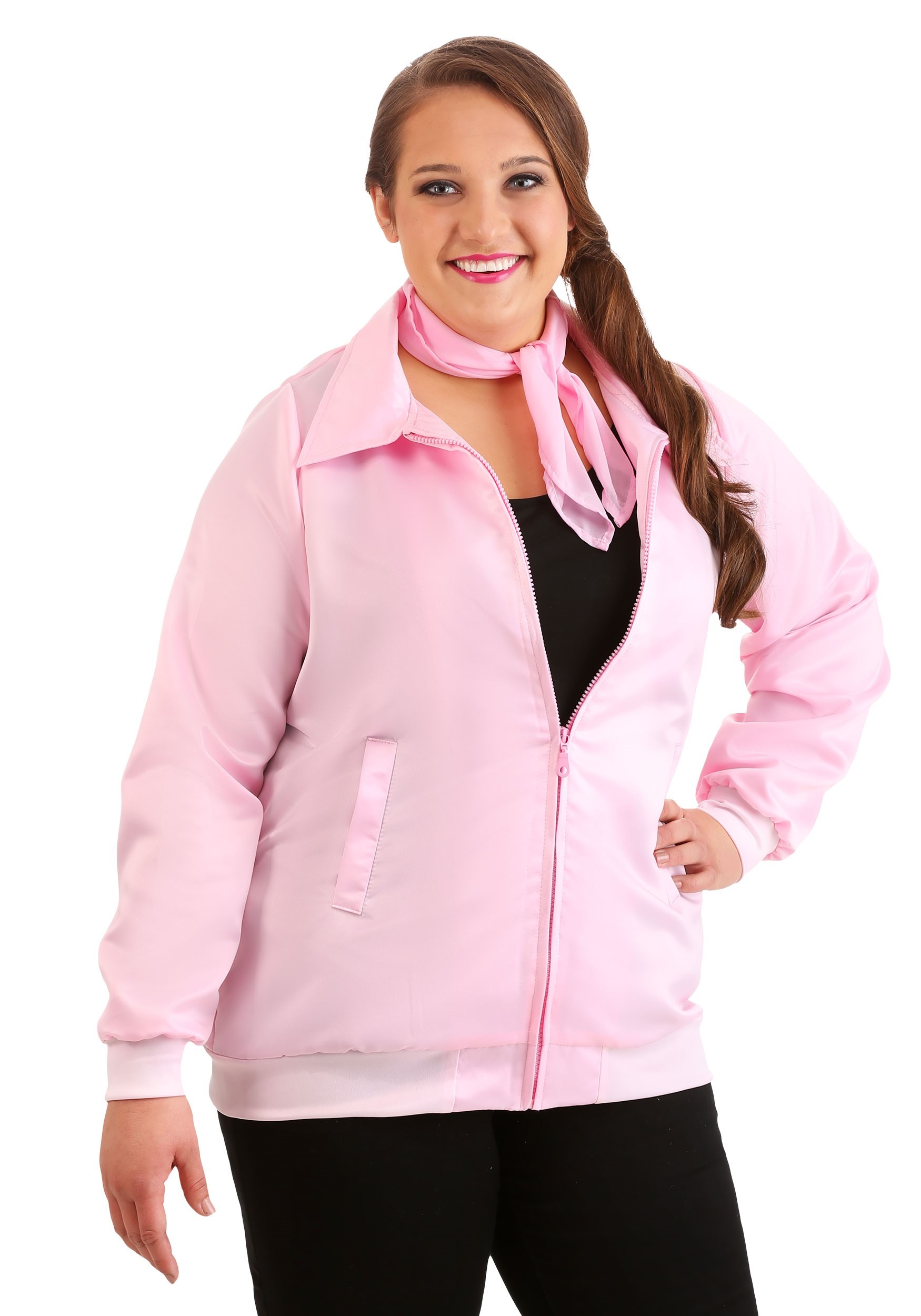 Plus Size Grease Pink Ladies Fancy Dress Costume Jacket for Women