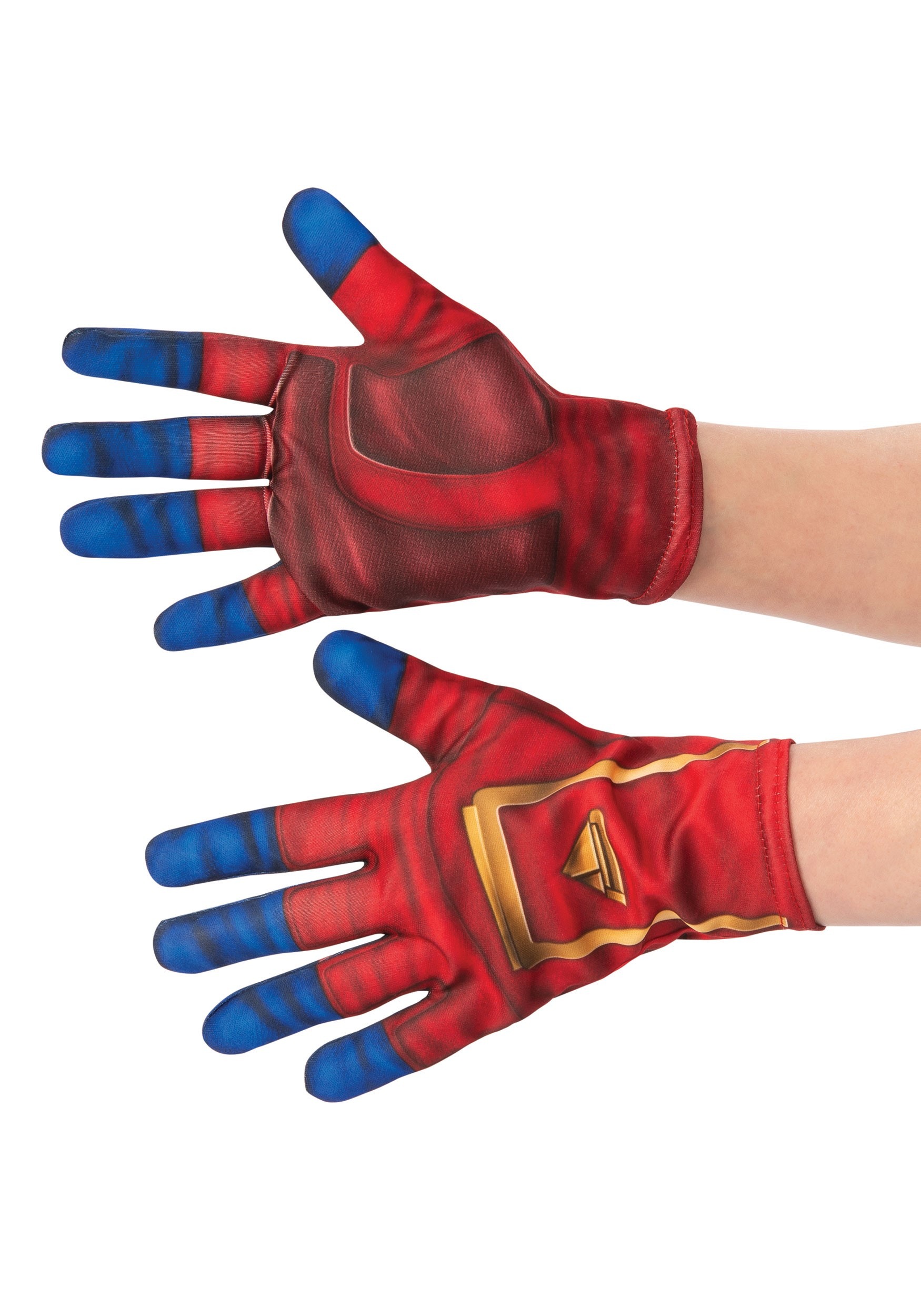 Adult Captain Marvel Fancy Dress Costume Gloves , Superhero Gloves