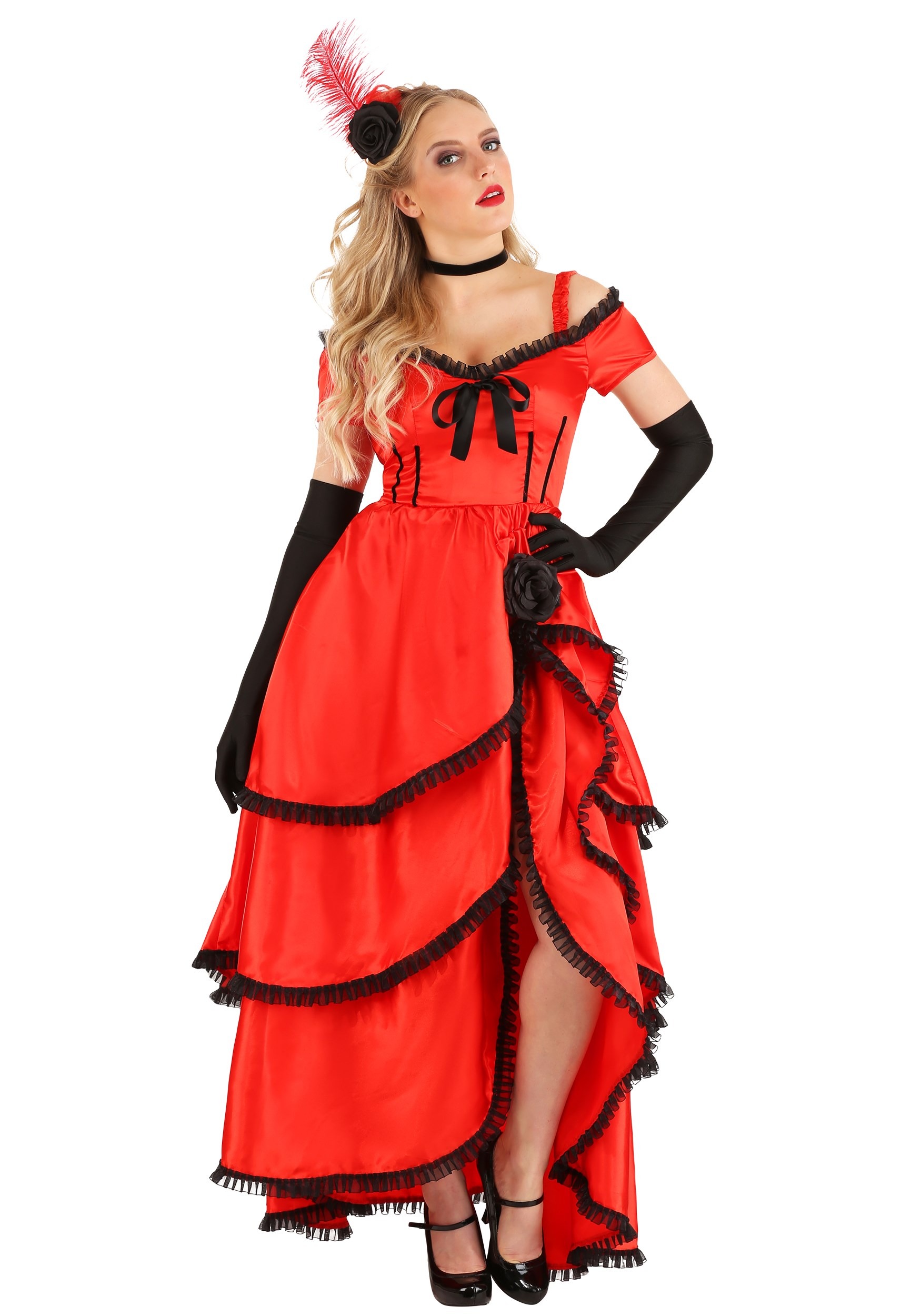 Photos - Fancy Dress Sassy FUN Costumes  Showgirl Women's  Costume Black/Red 