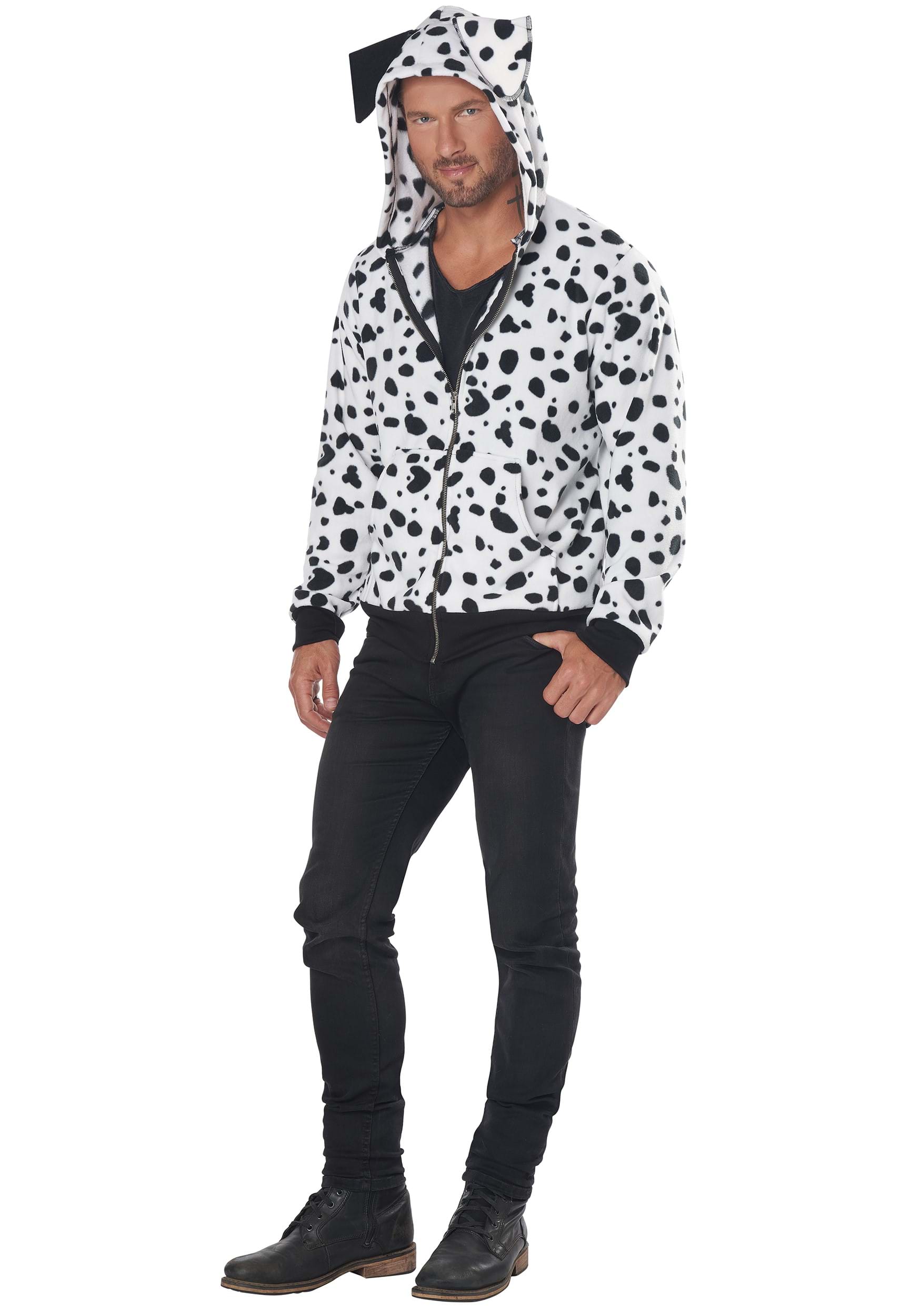 Dalmatian Hoodie Fancy Dress Costume For Men