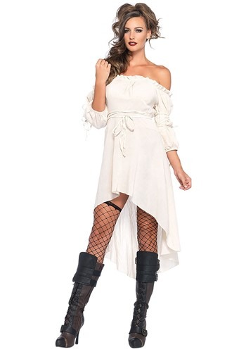 Women's White Hi-Lo Pirate Dress Costume