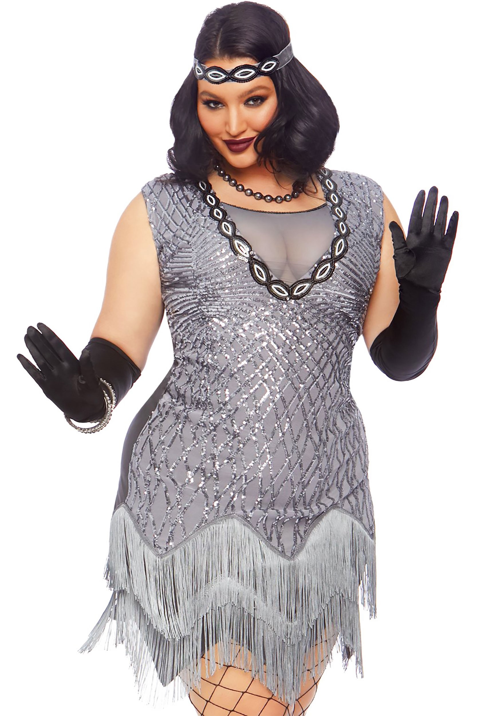 Roaring Roxy Flapper Women's Plus Size Fancy Dress Costume