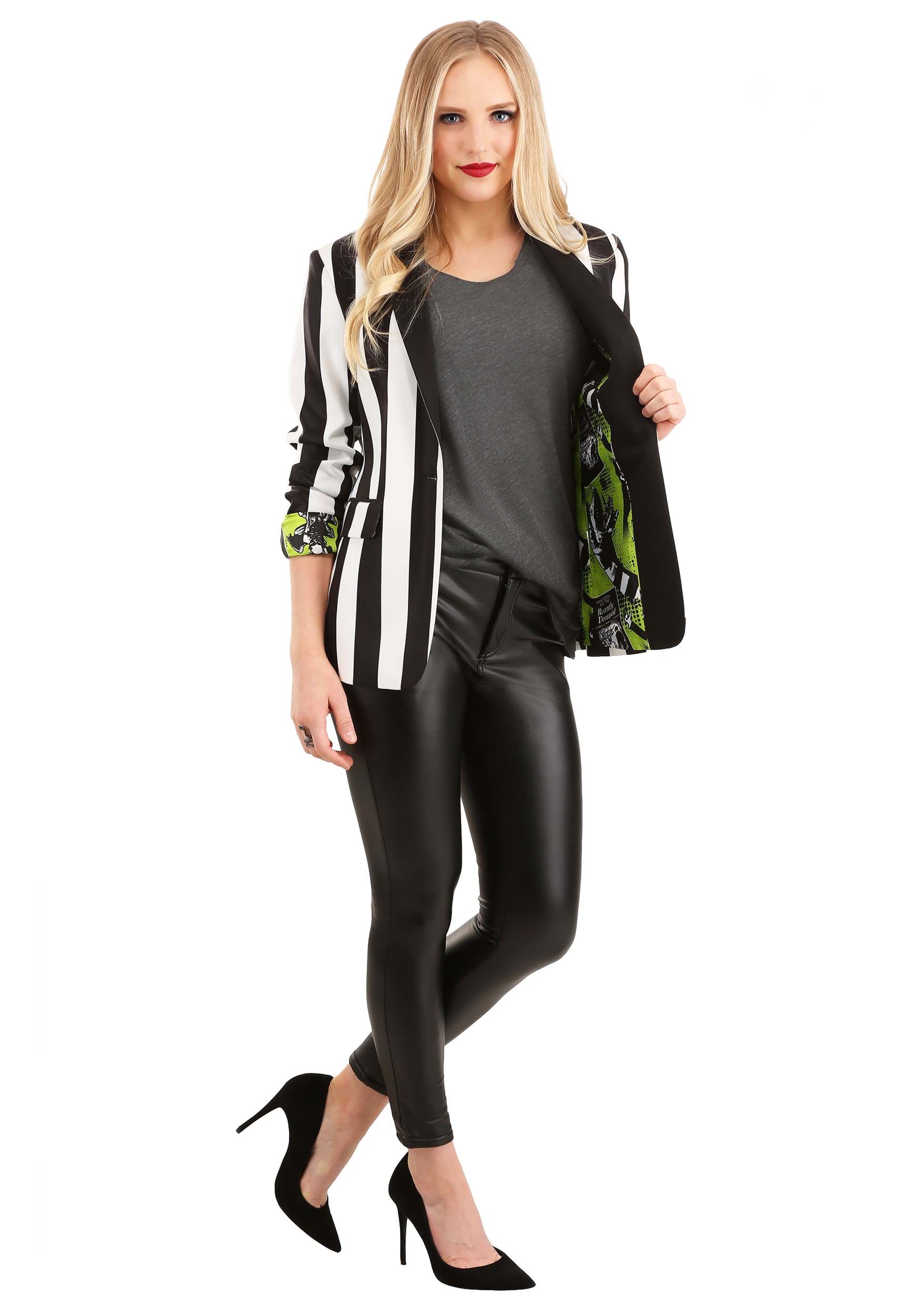 Photos - Fancy Dress Beetlejuice FUN Suits  Suit Blazer for Women | Halloween Clothing Black/ 