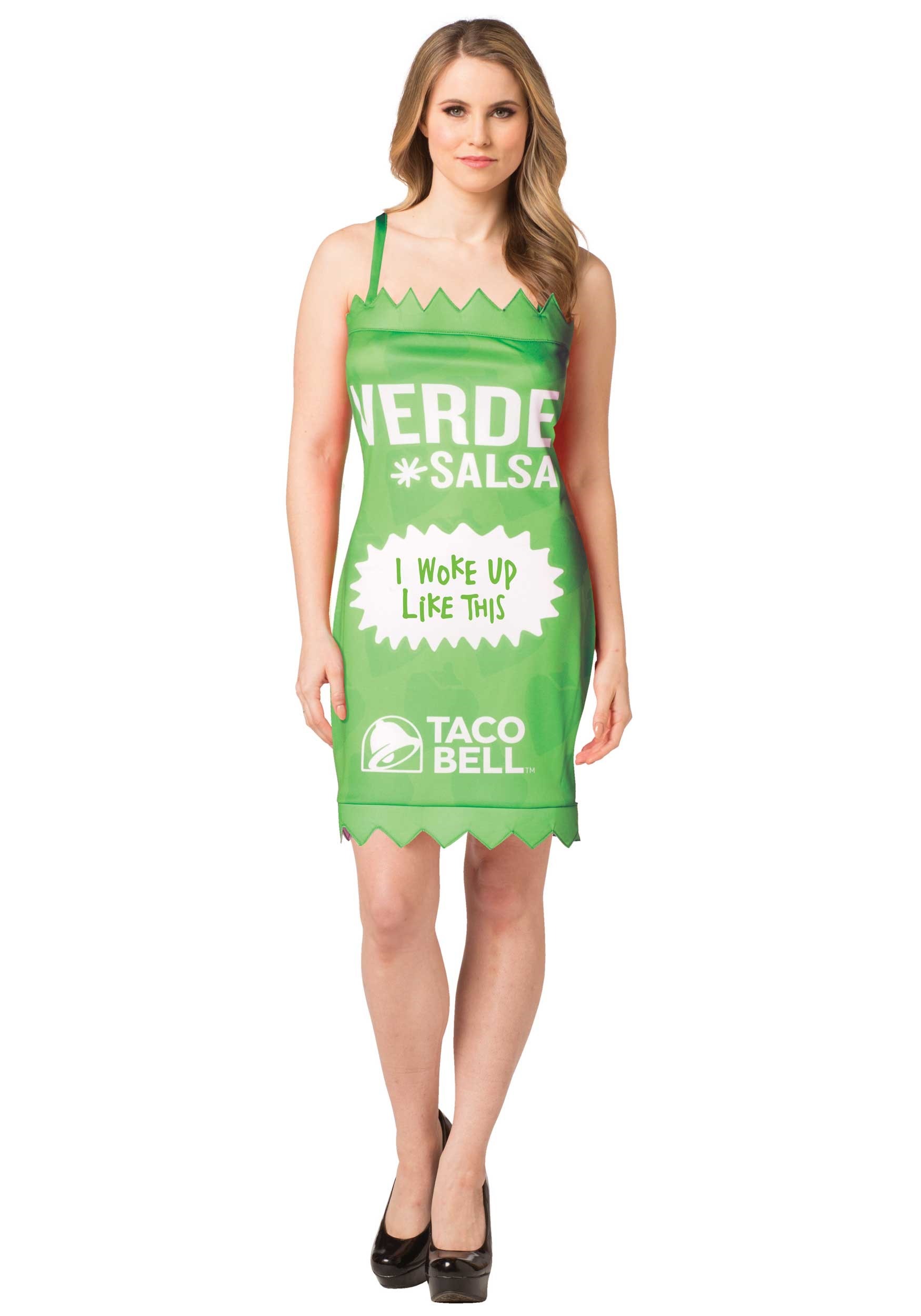 Womens Taco Bell Verde Taco Bell Sauce Packet Fancy Dress Costume