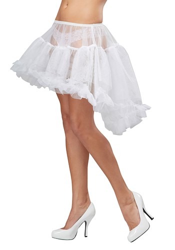 Women's White High Low Petticoat