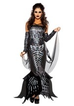 Women's Glamour Skeleton Mermaid Costume 1