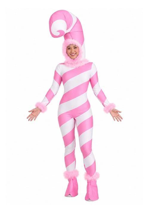 Womens Pink Candy Cane Jumpsuit Main 2