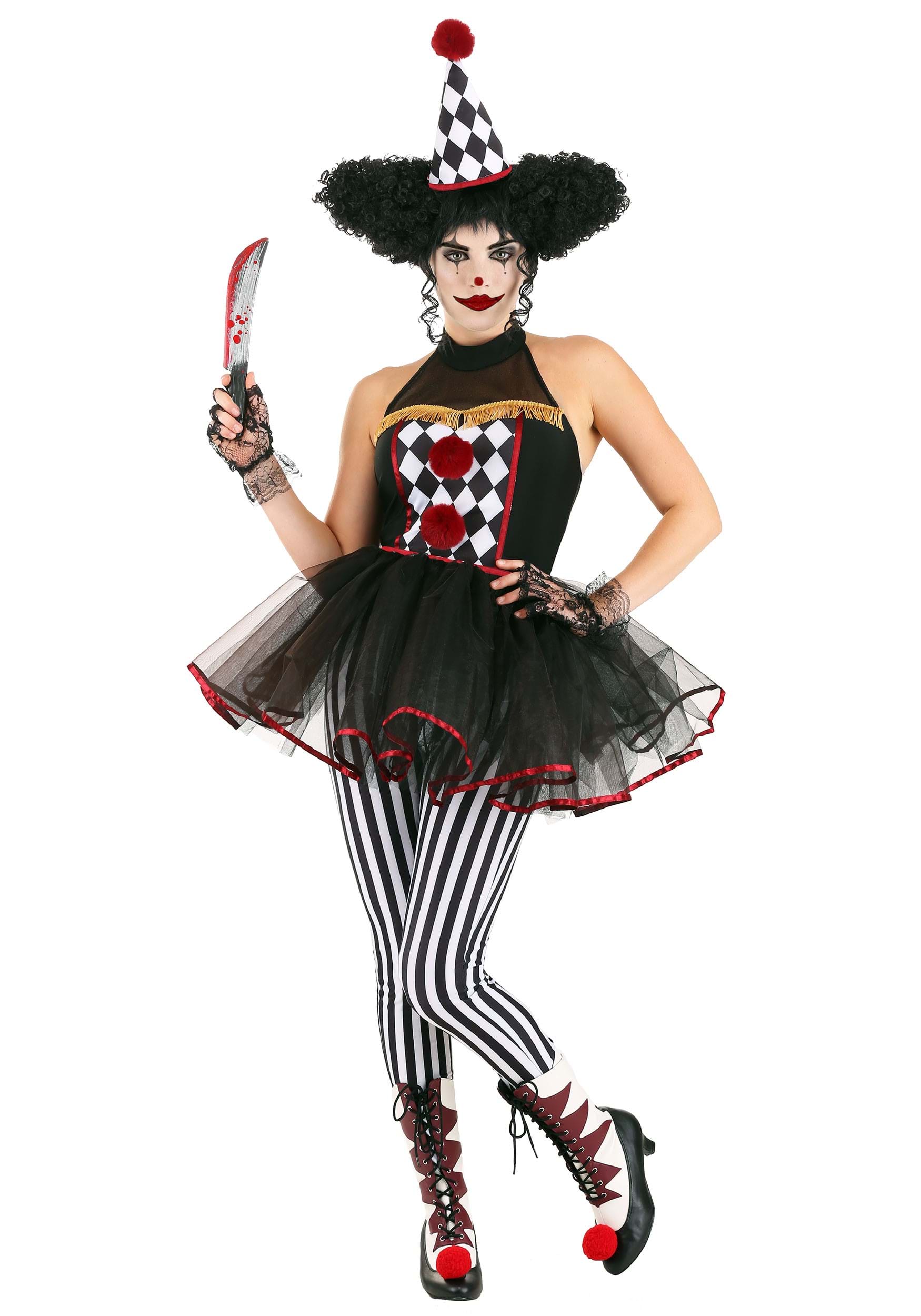 Twisted Clown Women's Fancy Dress Costume