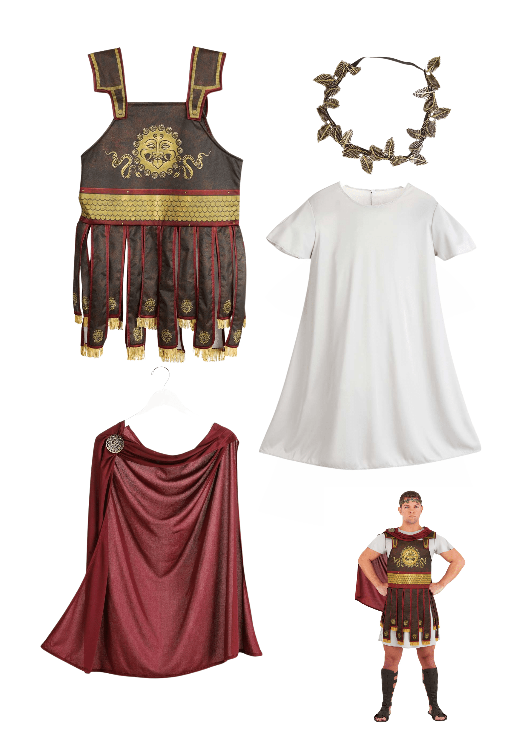 Photos - Fancy Dress Roman FUN Costumes  Warrior Mens  Costume Orange/Red/Gray 