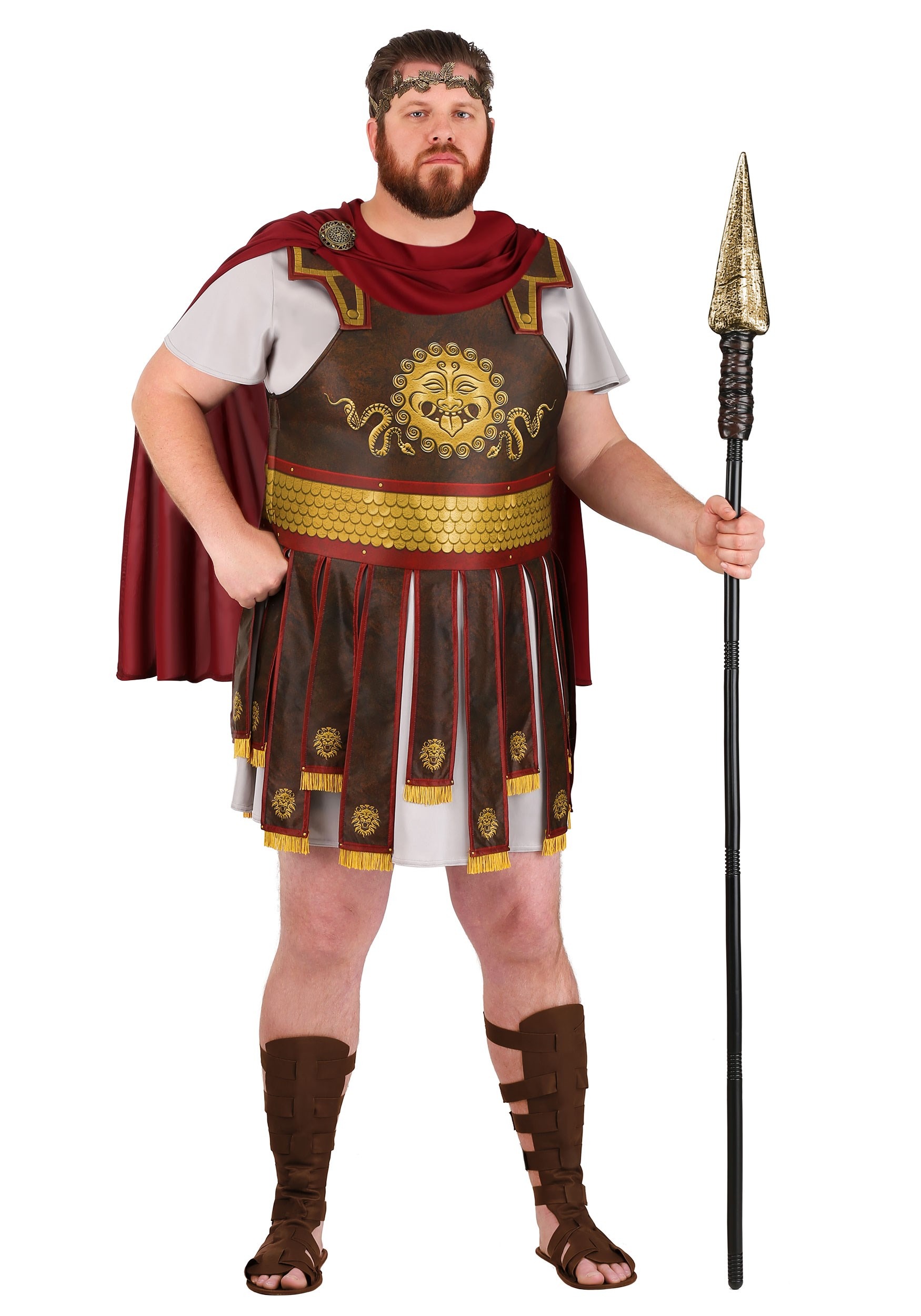 Plus Size Roman Adult Warrior Fancy Dress Costume