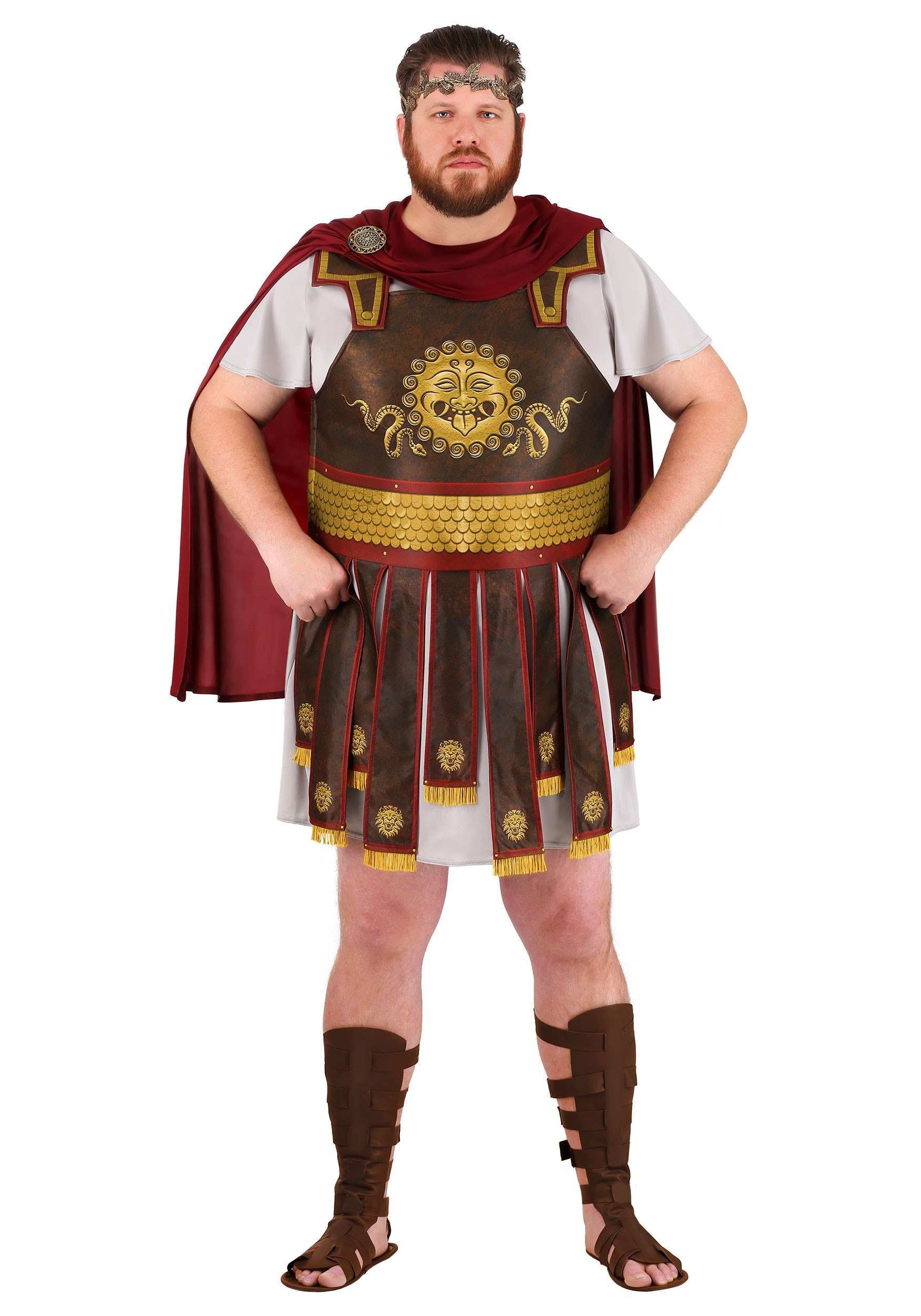 Photos - Fancy Dress Roman FUN Wear Plus Size  Adult Warrior  Costume Brown/Red&# 