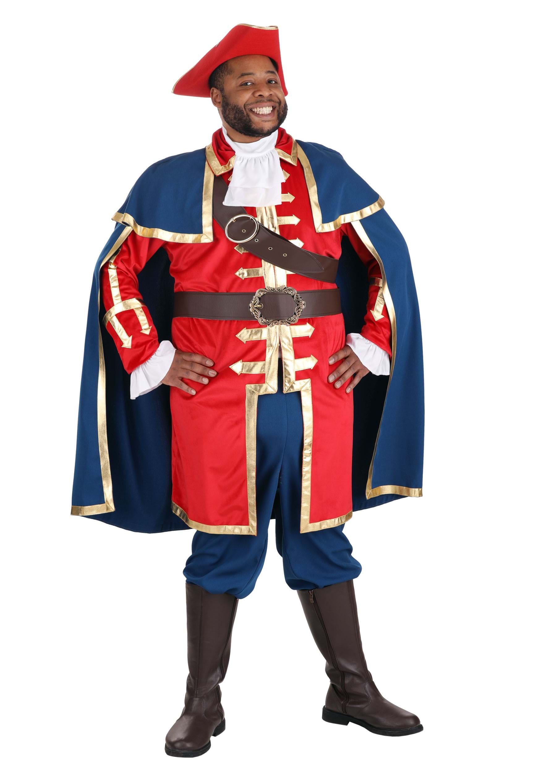 Plus Size Deluxe Rum Buccaneer Men's Fancy Dress Costume