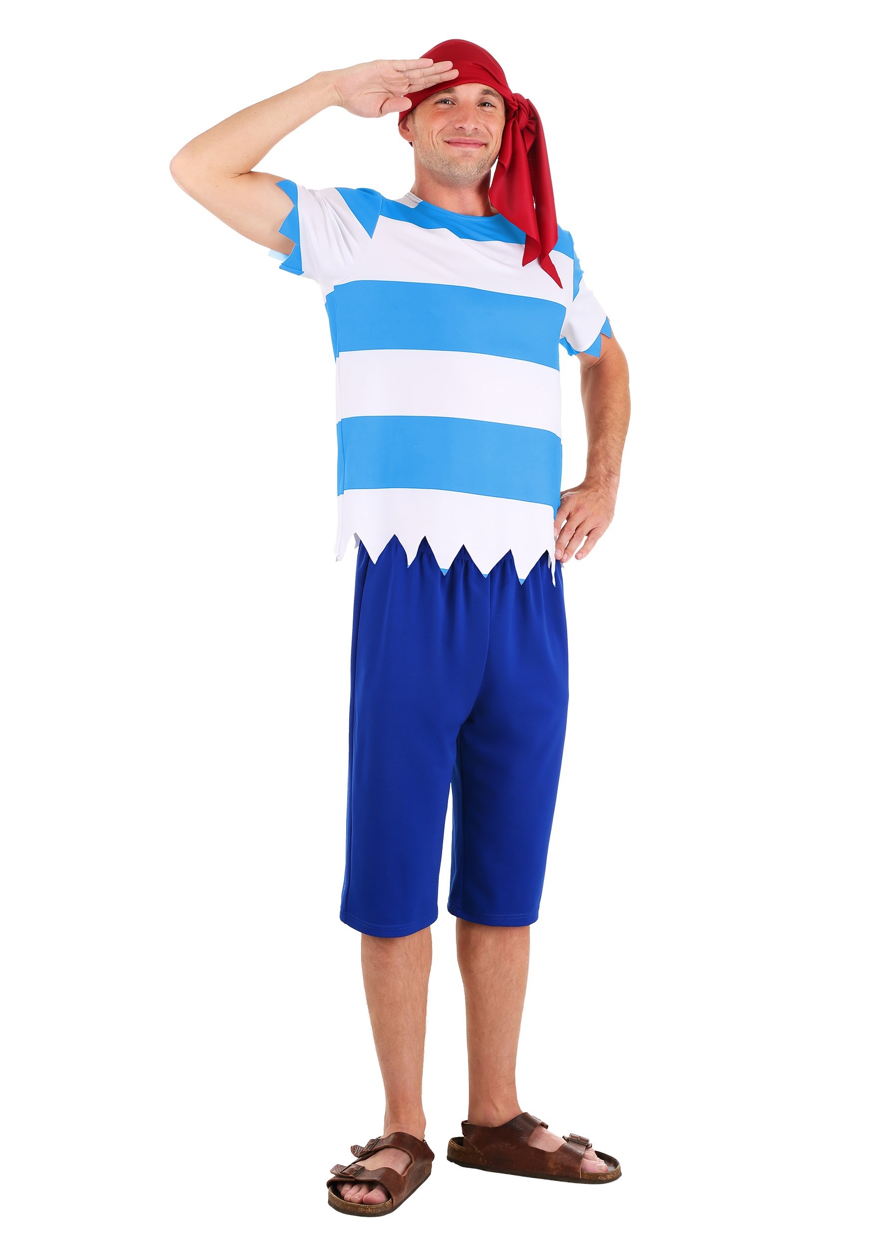 Photos - Fancy Dress FirstMate FUN Costumes First Mate  Costume for Men Blue/Red 