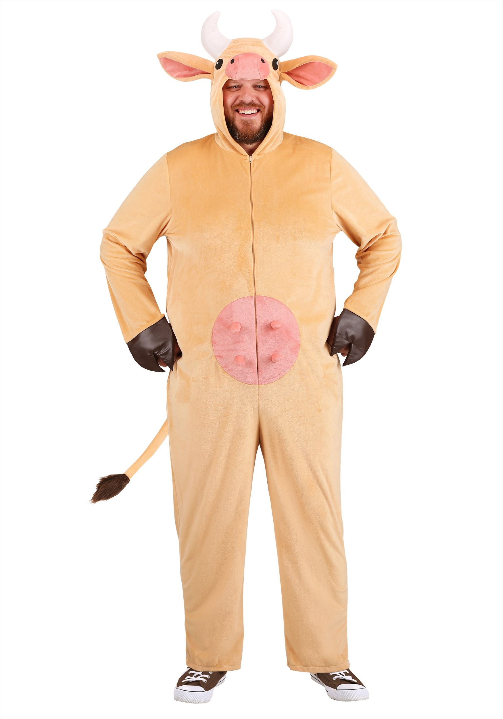 Plus Size Brown Cow Adult Fancy Dress Costume