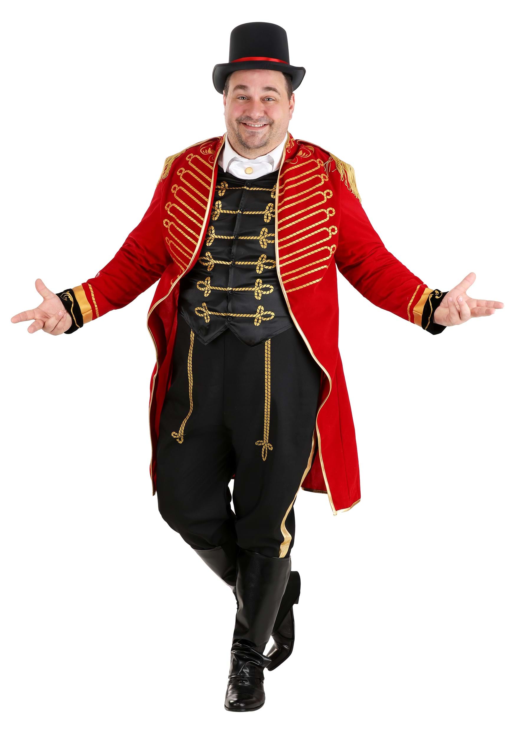 Men's Plus Size Dashing Ringmaster Fancy Dress Costume