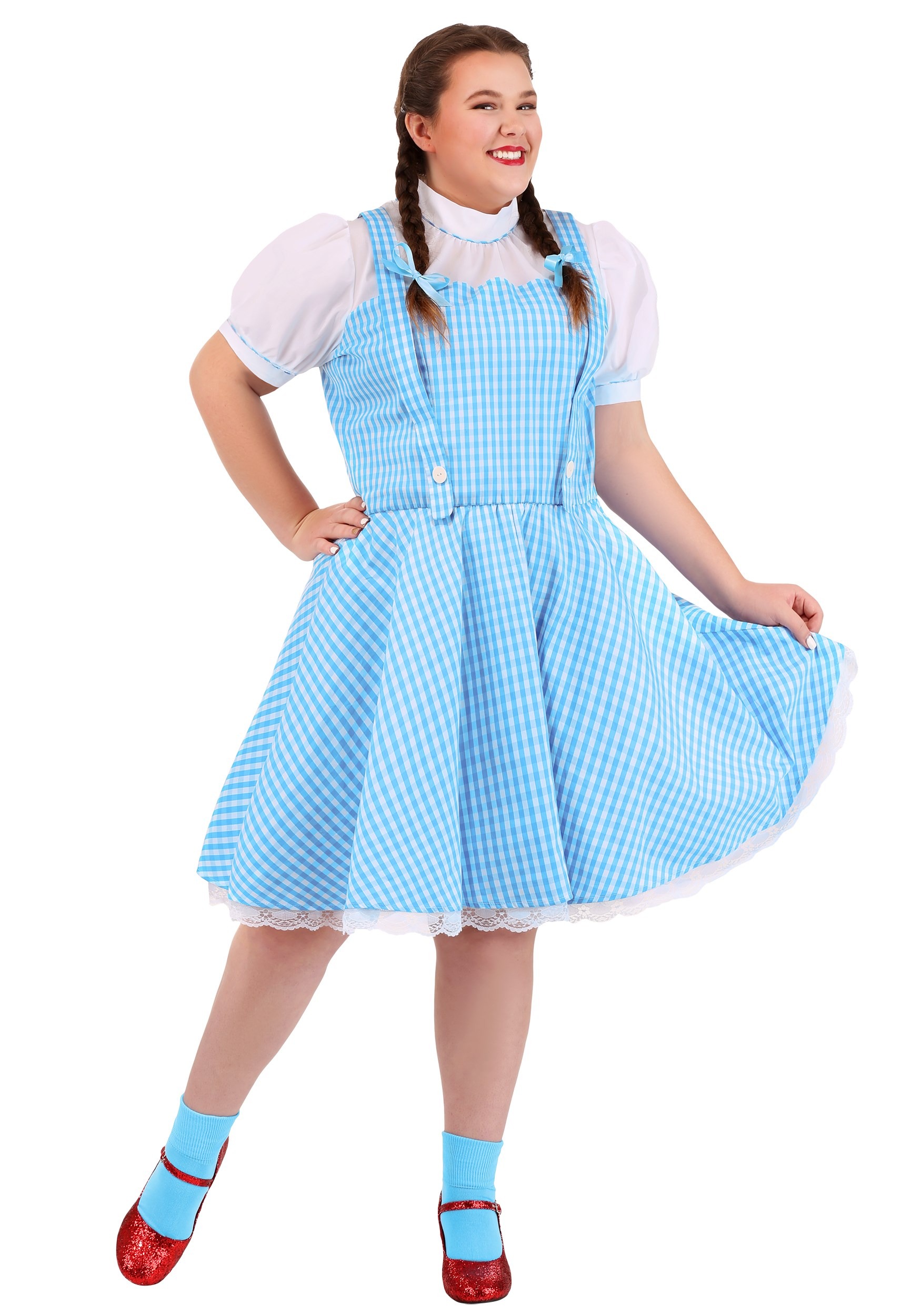 Photos - Fancy Dress Wizard Jerry Leigh Women's Plus Size  of Oz Dorothy  Costume Blu 