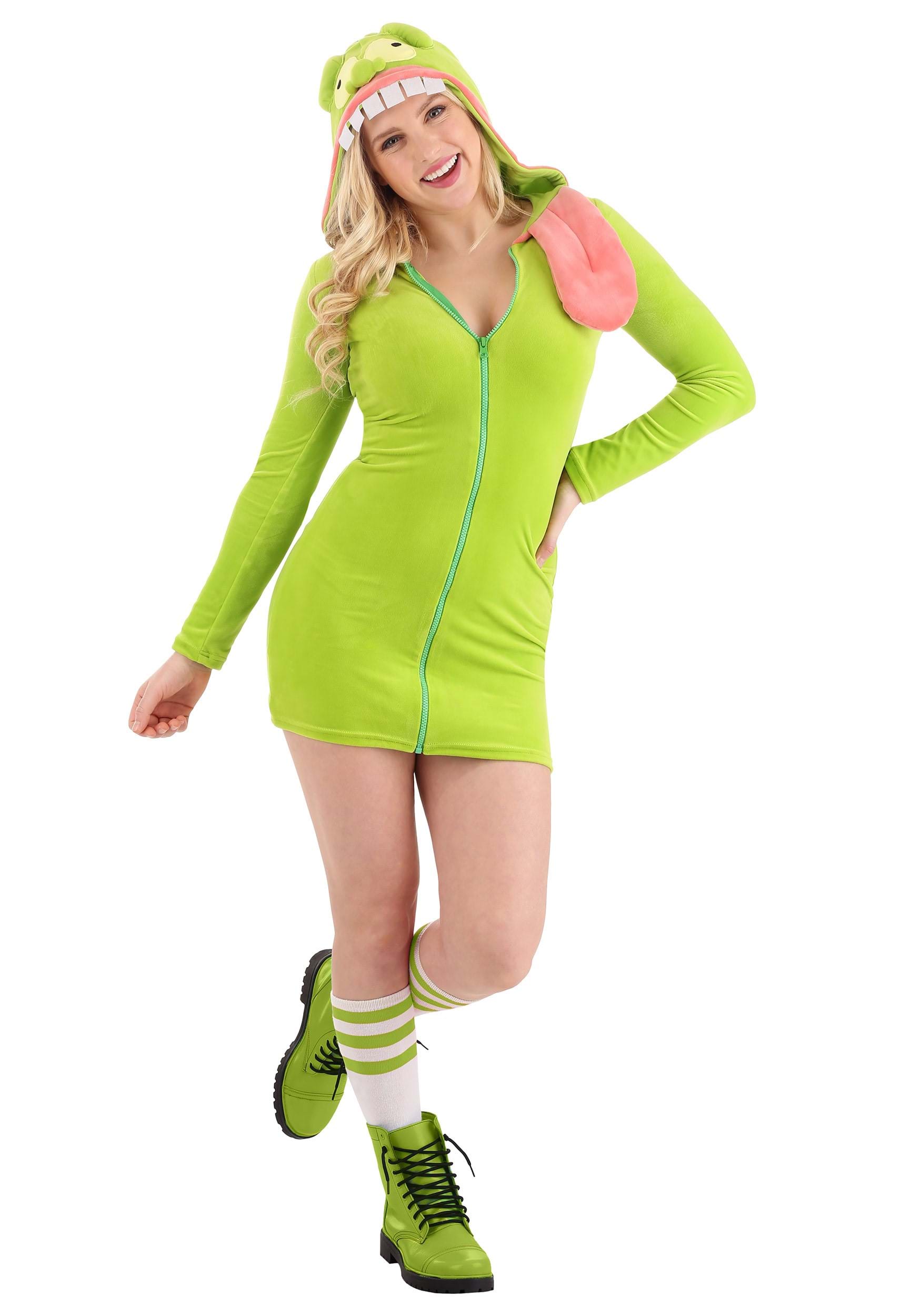 Photos - Fancy Dress Ghostbusters FUN Costumes  Slimer Hoodie  Costume for Women Gree 