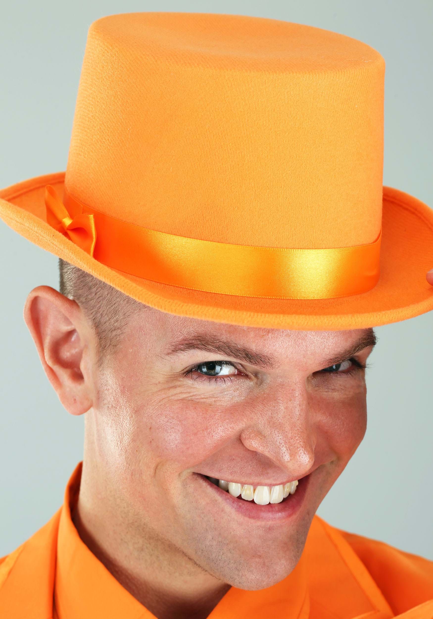 Orange Dumb and Dumber Tuxedo Top Hat