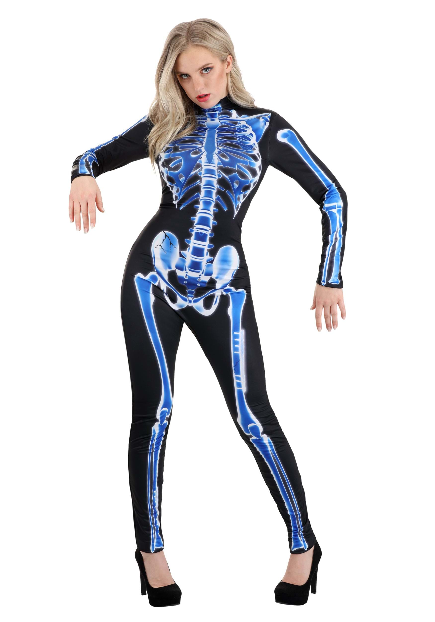Photos - Fancy Dress X-Ray FUN Costumes  Skeleton Women's Jumpsuit  Costume Black/ 