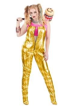 Women's Plus Size Harley Quinn Gold Overalls Costume
