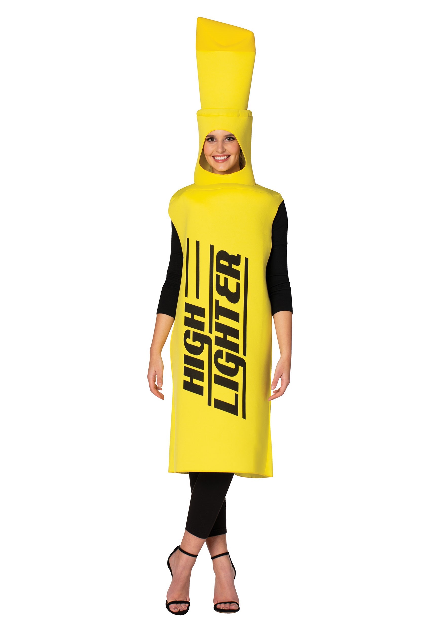 Yellow High-Lighter Adult Fancy Dress Costume