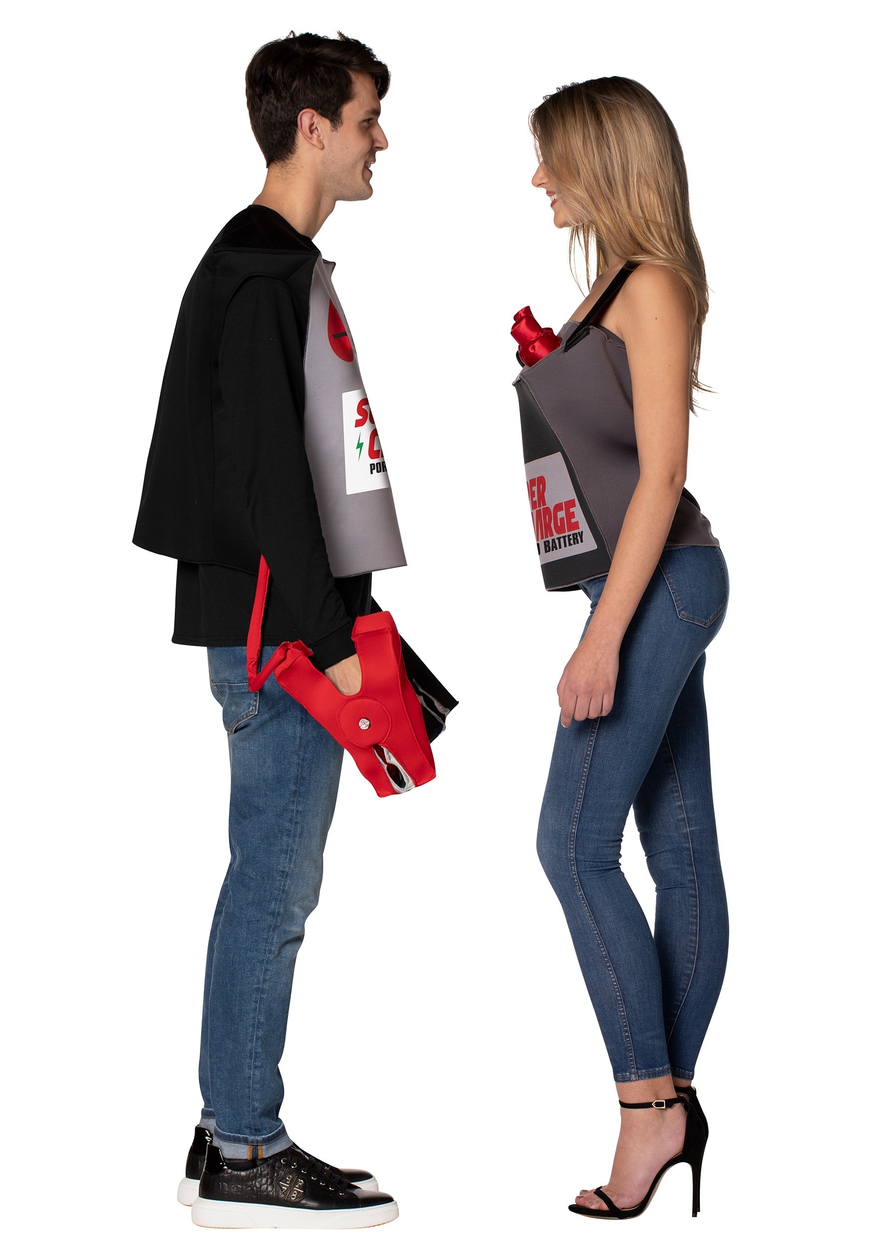 Battery & Jumper Cables Adult Couple's Fancy Dress Costume , Couples Fancy Dress Fancy Dress Costumes For Halloween