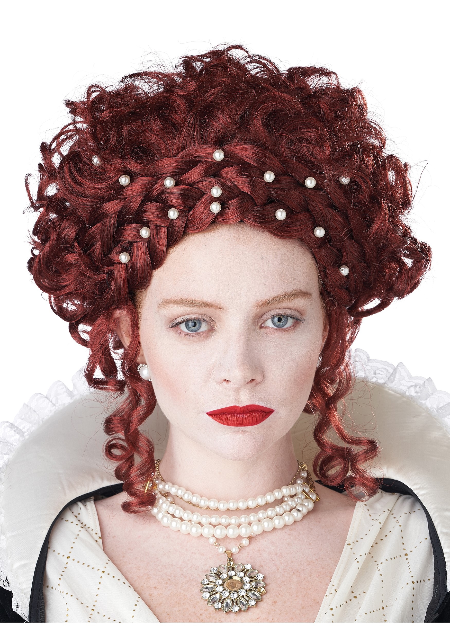 Photos - Fancy Dress California Costume Collection Elizabethan Women's Wig Red/White 