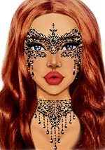 Masquerade Adhesive Black Face Jewels Alt 1