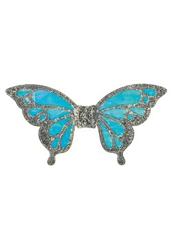 Kids Silver Glitter Iridiscent Butterfly Wings Accessory