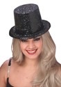 Adult Black Glitter Top Hat