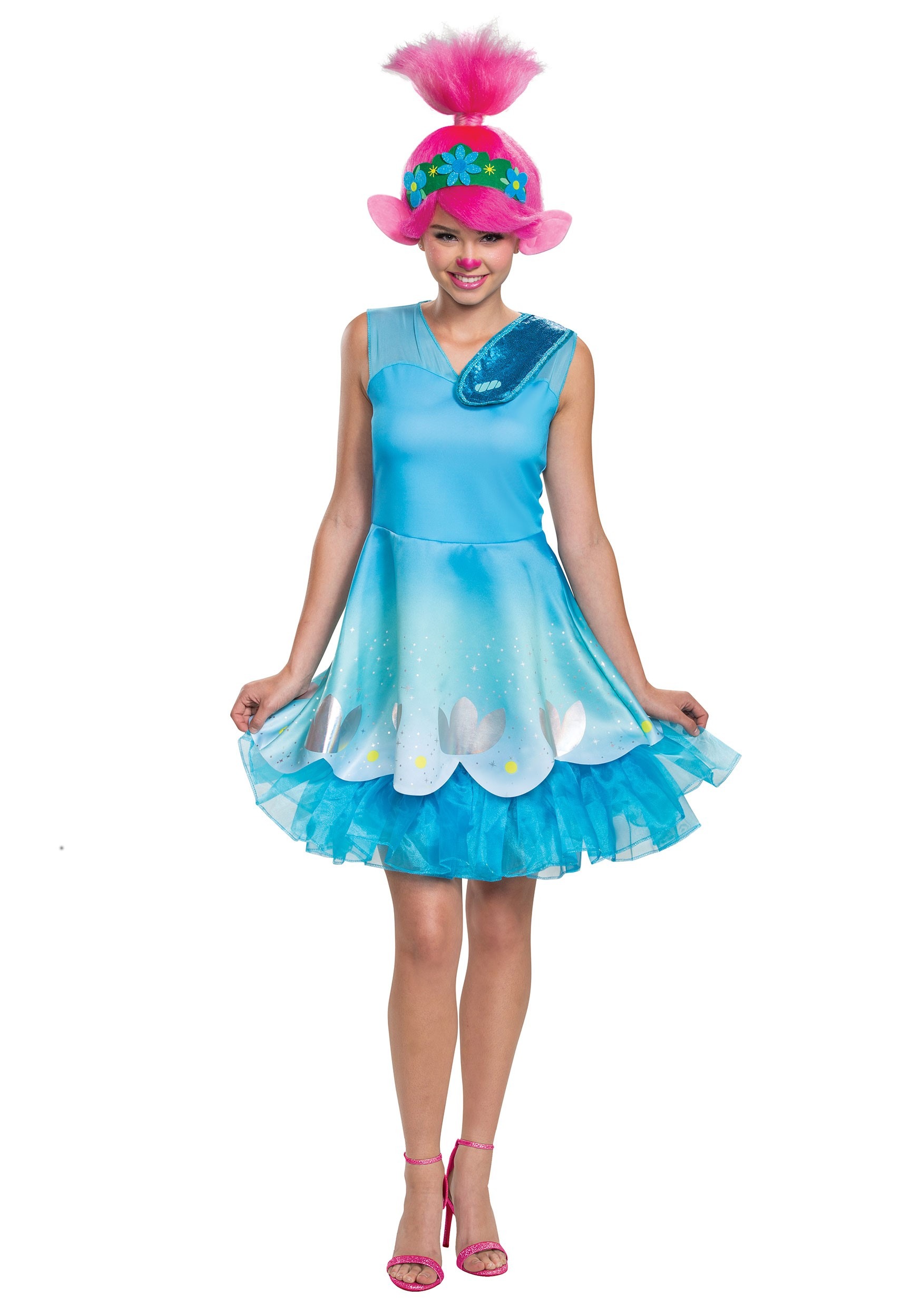 Women's Trolls World Tour Poppy Fancy Dress Costume