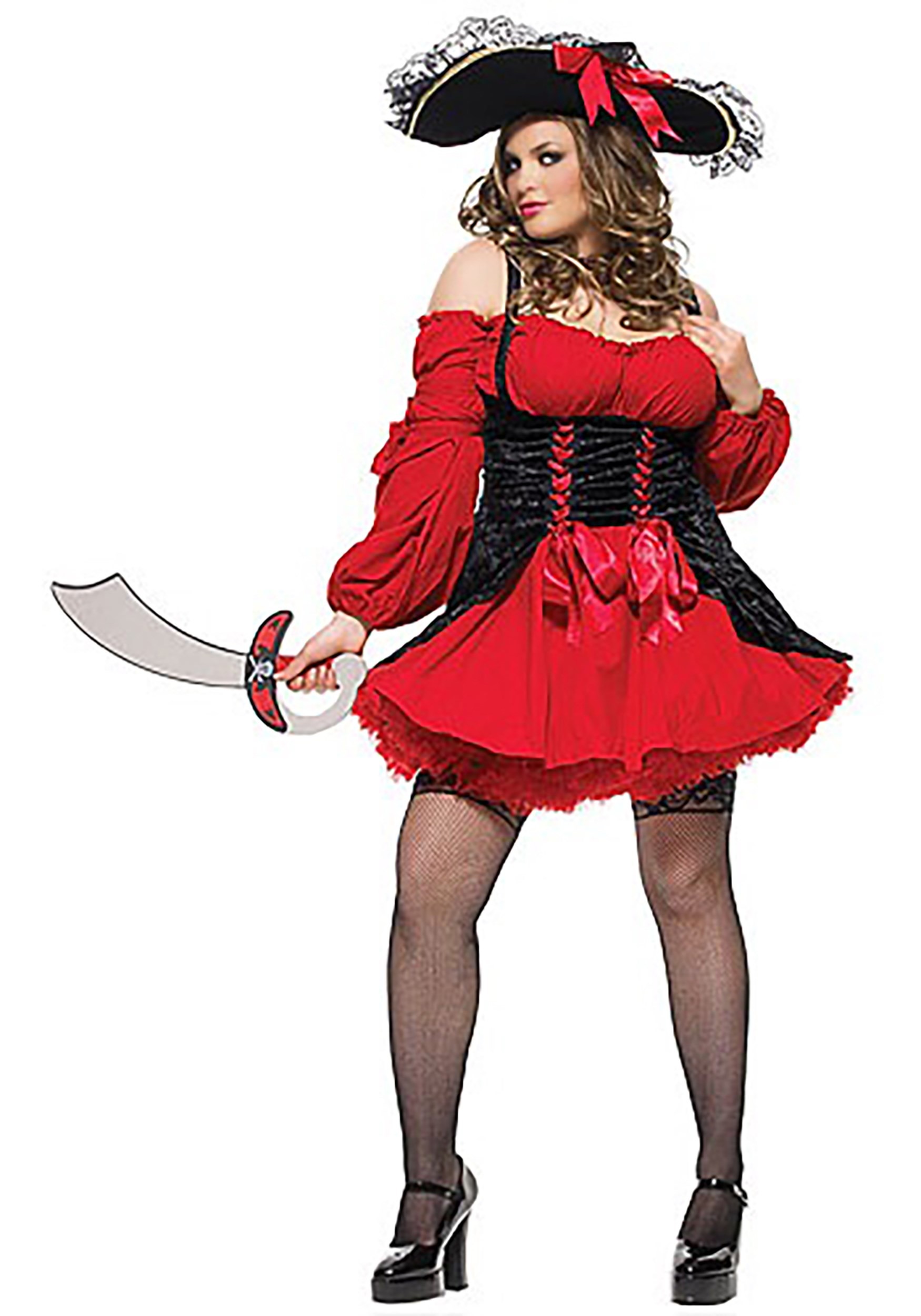 Plus Size Womens Sexy Vixen Pirate Costume 1646