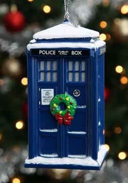 Doctor Who Tardis with Wreath & Light Effect Ornament