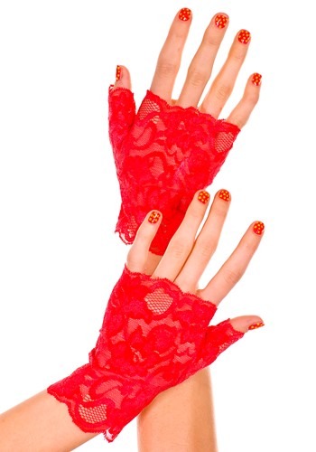 Red Lace Fingerless Gloves