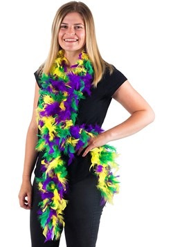 Mixed Colors Mardi Gras 50 Gram 6 Ft Feather Boa