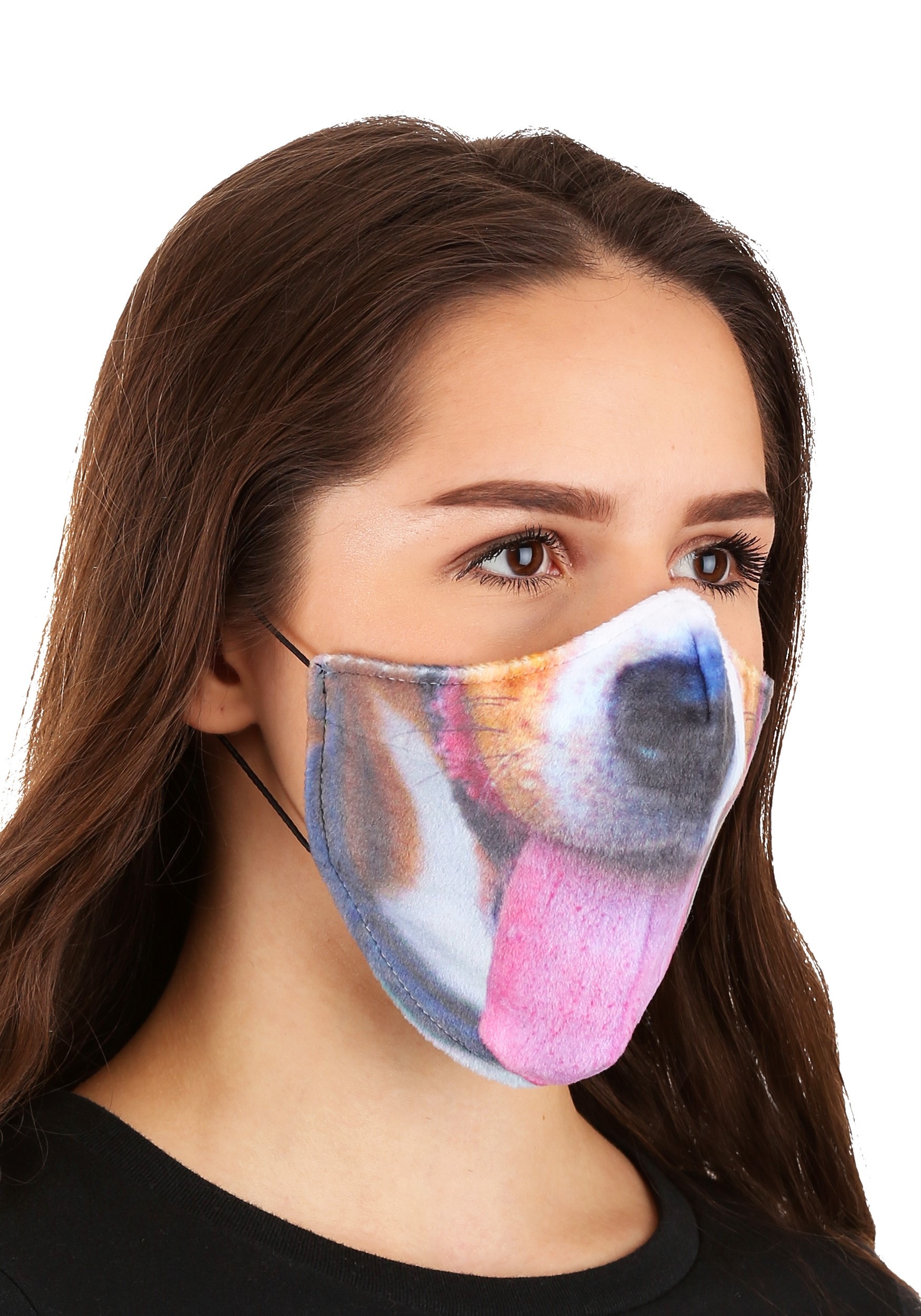 Dog With Tongue Sublimated Face Mask For Adults