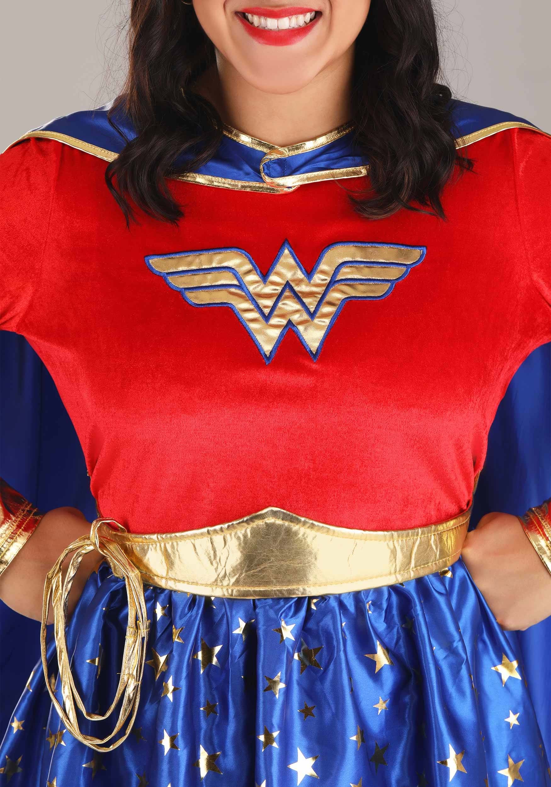 Wonder Woman Plus Size Women's Long Sleeved Fancy Dress Costume Dress