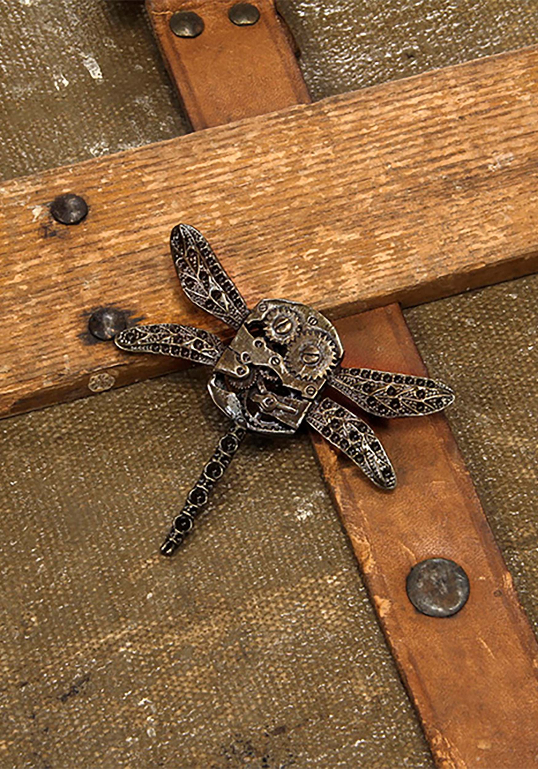 Antique Steampunk Dragonfly Gear Pin , Steampunk Fancy Dress Costume Accessories
