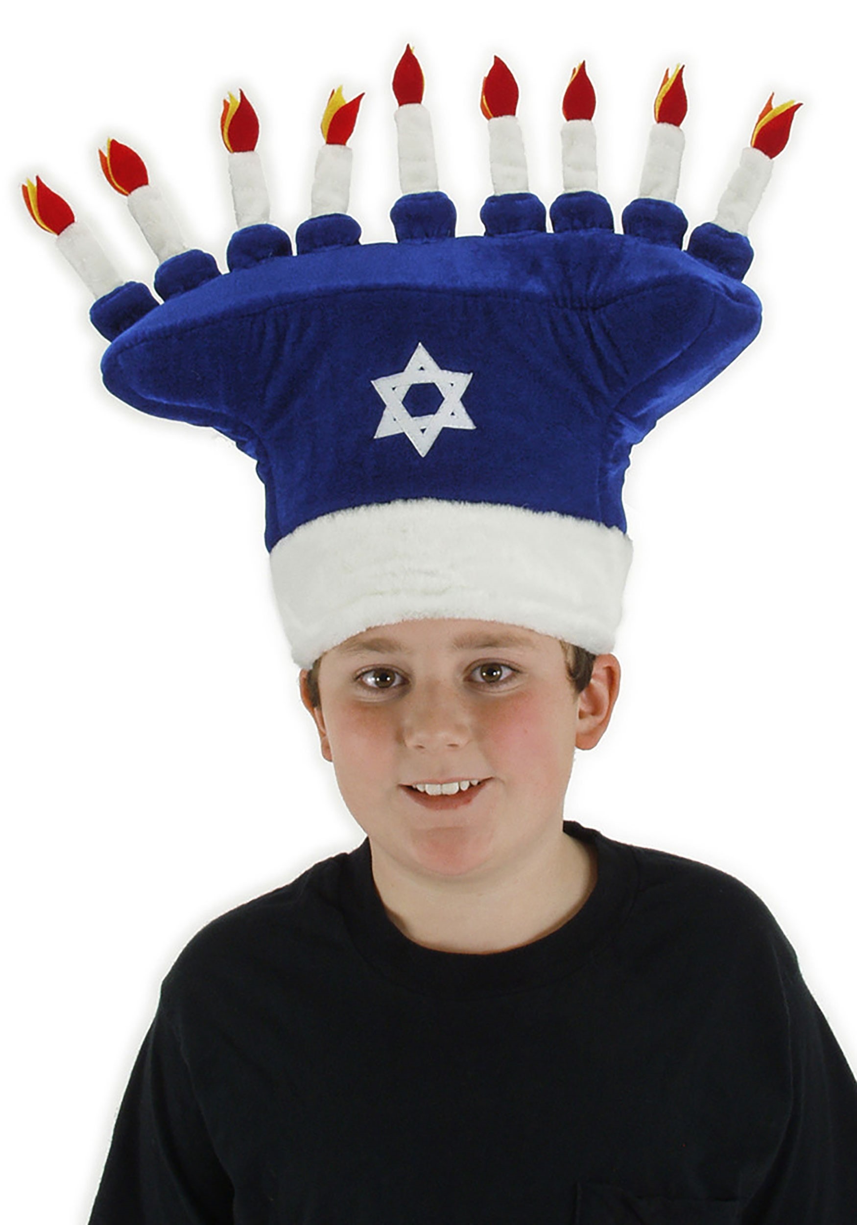 Happy Chanukah Blue Plush Fancy Dress Costume Hat , Hanukkah Gifts And Accessories