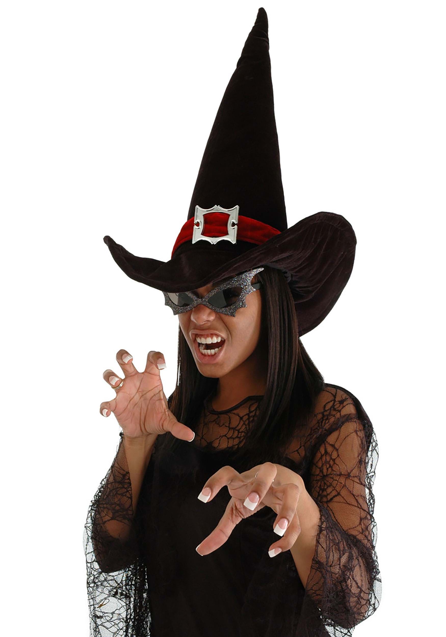 Photos - Fancy Dress FUN Costumes Tall Witch Plush Hat Black/Red