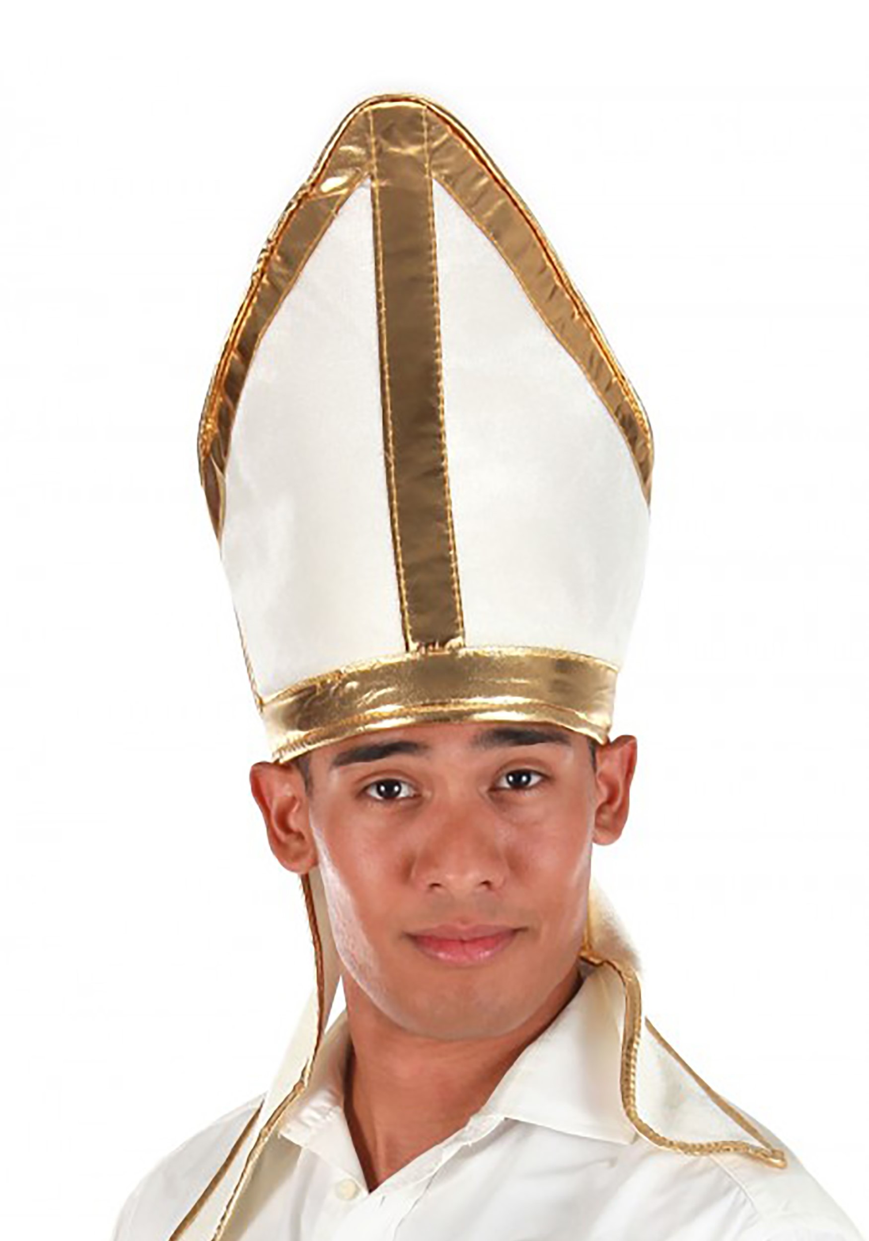 Pope Plush White Fancy Dress Costume Hat