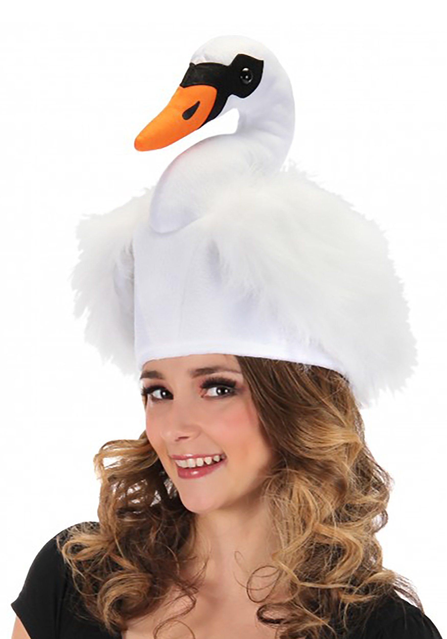 Plush Swan Fancy Dress Costume Hat