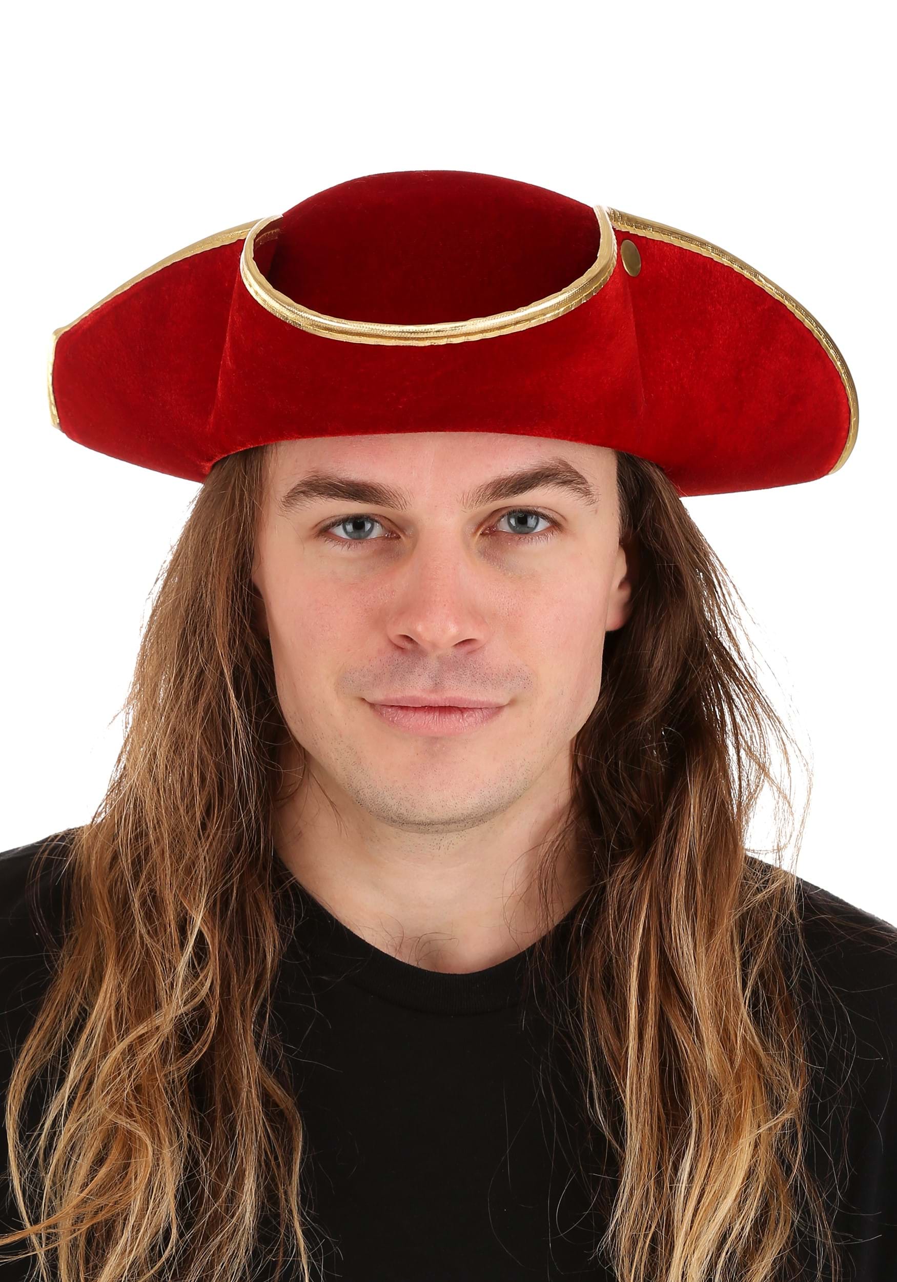 Adult Red Rum Pirate Fancy Dress Costume Hat